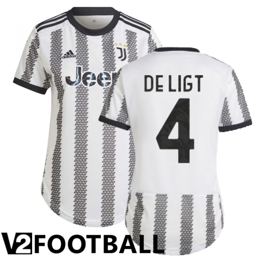 Juventus (De Ligt 4) Womens Home Shirts 2022/2023