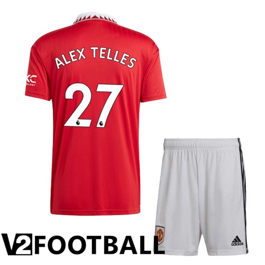 Manchester United (ALEX TELLES 27) Kids Home Shirts 2022/2023