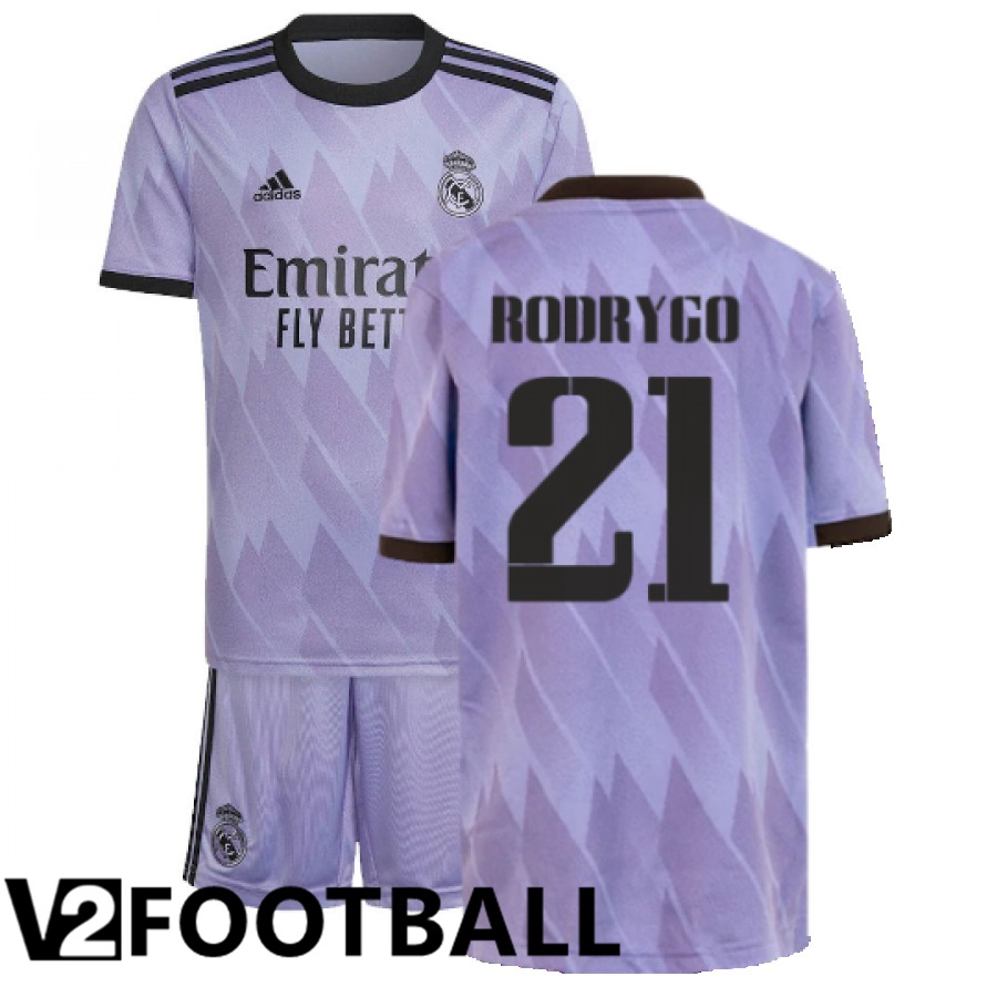 Real Madrid (Rodrygo 21) Kids Away Shirts 2022/2023