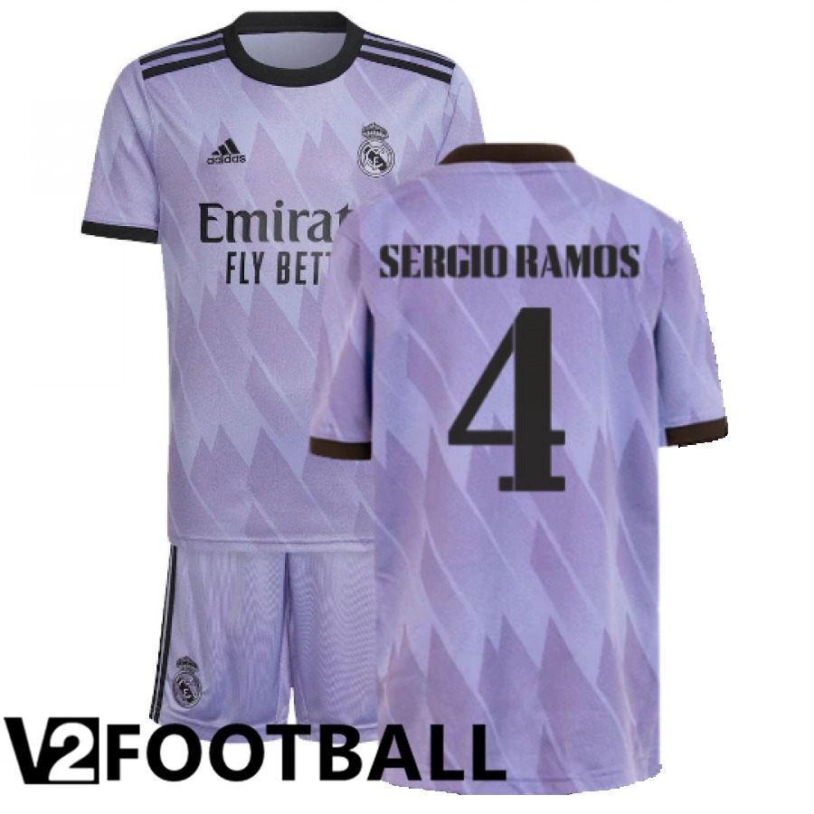 Real Madrid (Sergio Ramos 4) Kids Away Shirts 2022/2023