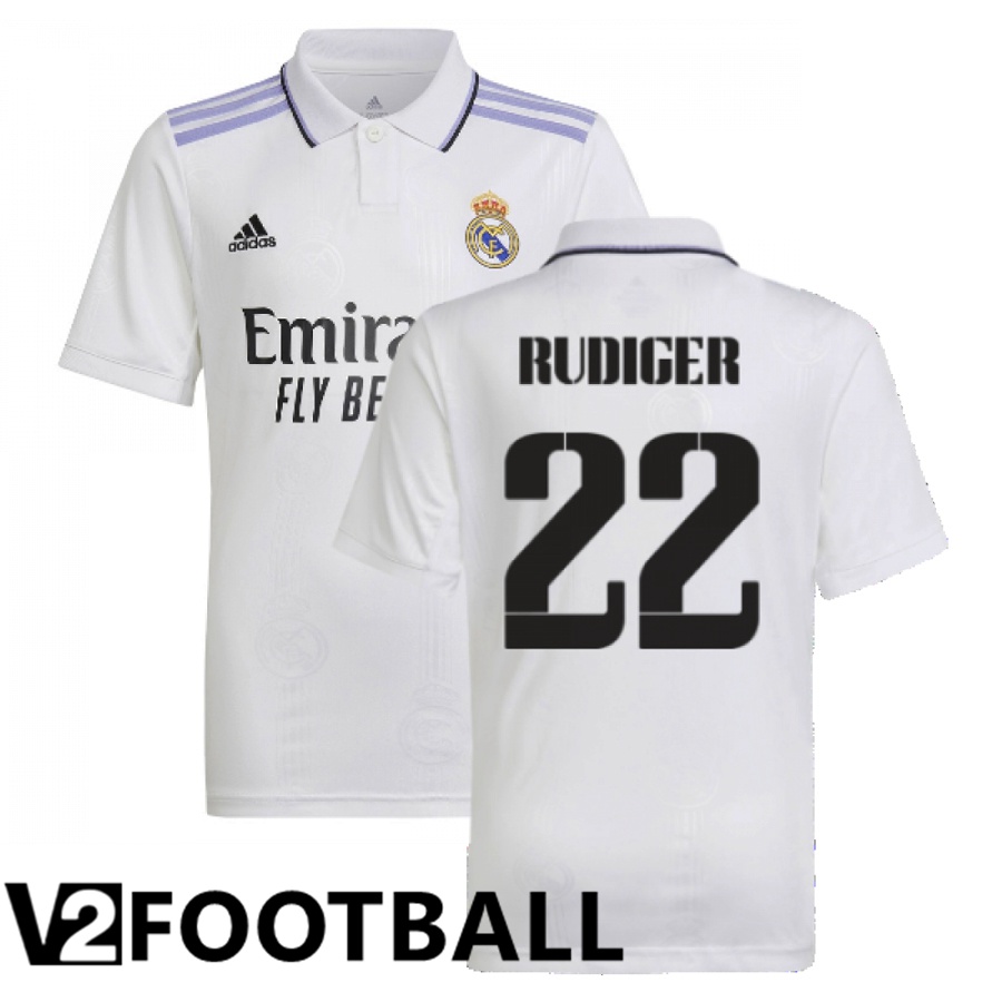 Real Madrid (Rudiger 22) Home Shirts 2022/2023