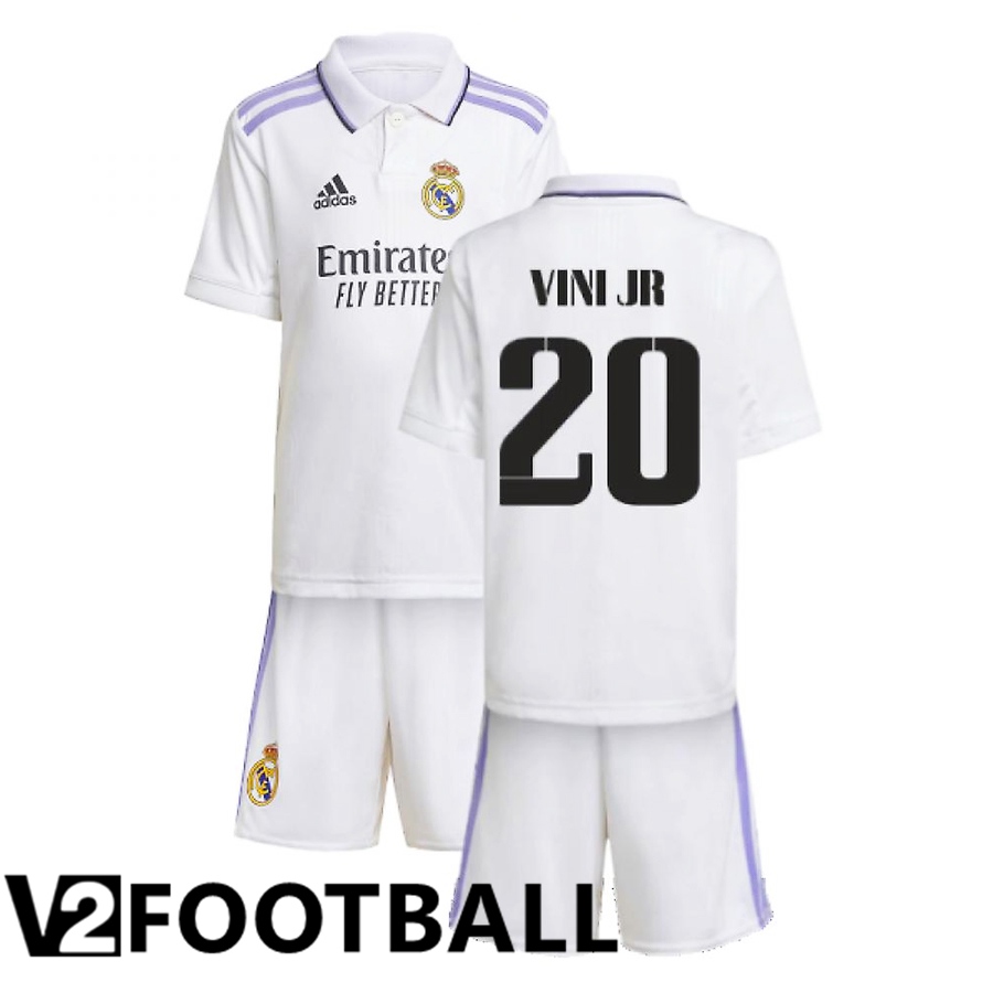 Real Madrid (Vini Jr 20) Kids Home Shirts 2022/2023