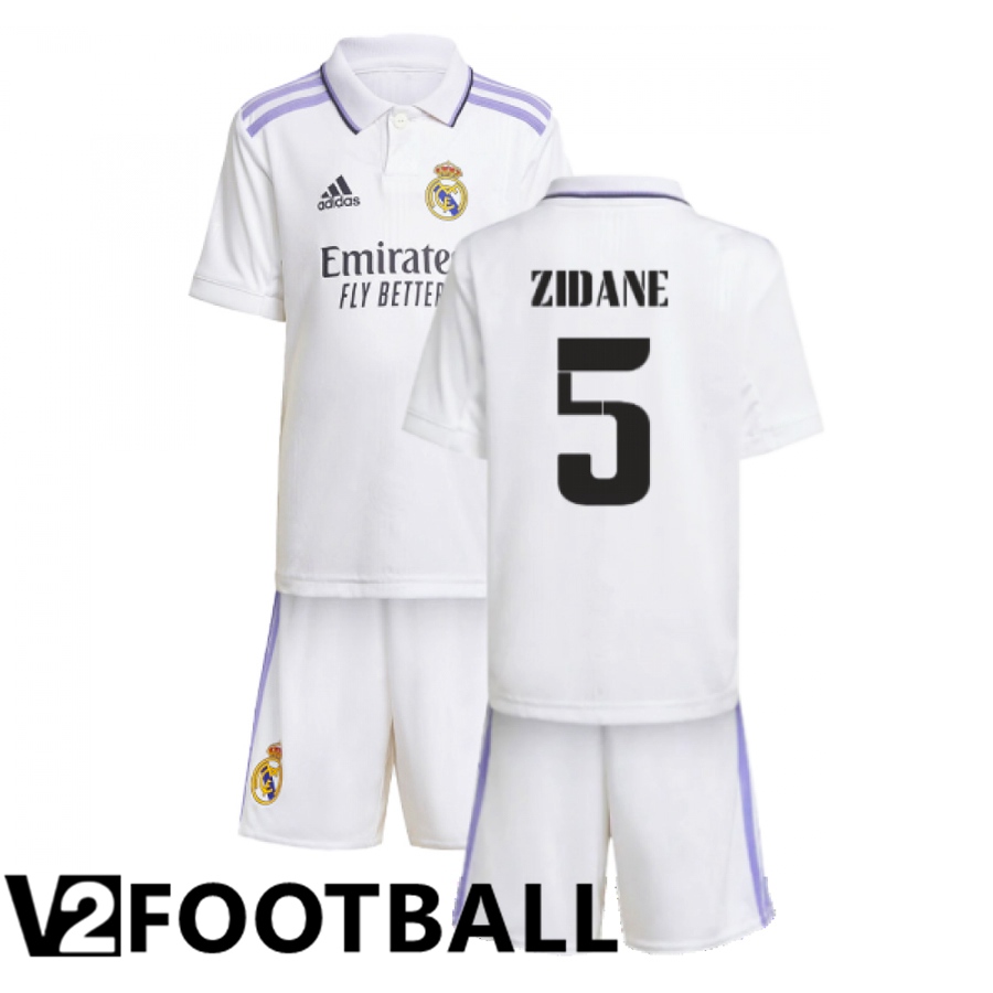 Real Madrid (Zidane 5) Kids Home Shirts 2022/2023