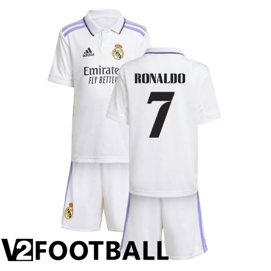 Real Madrid (Ronaldo 7) Kids Home Shirts 2022/2023