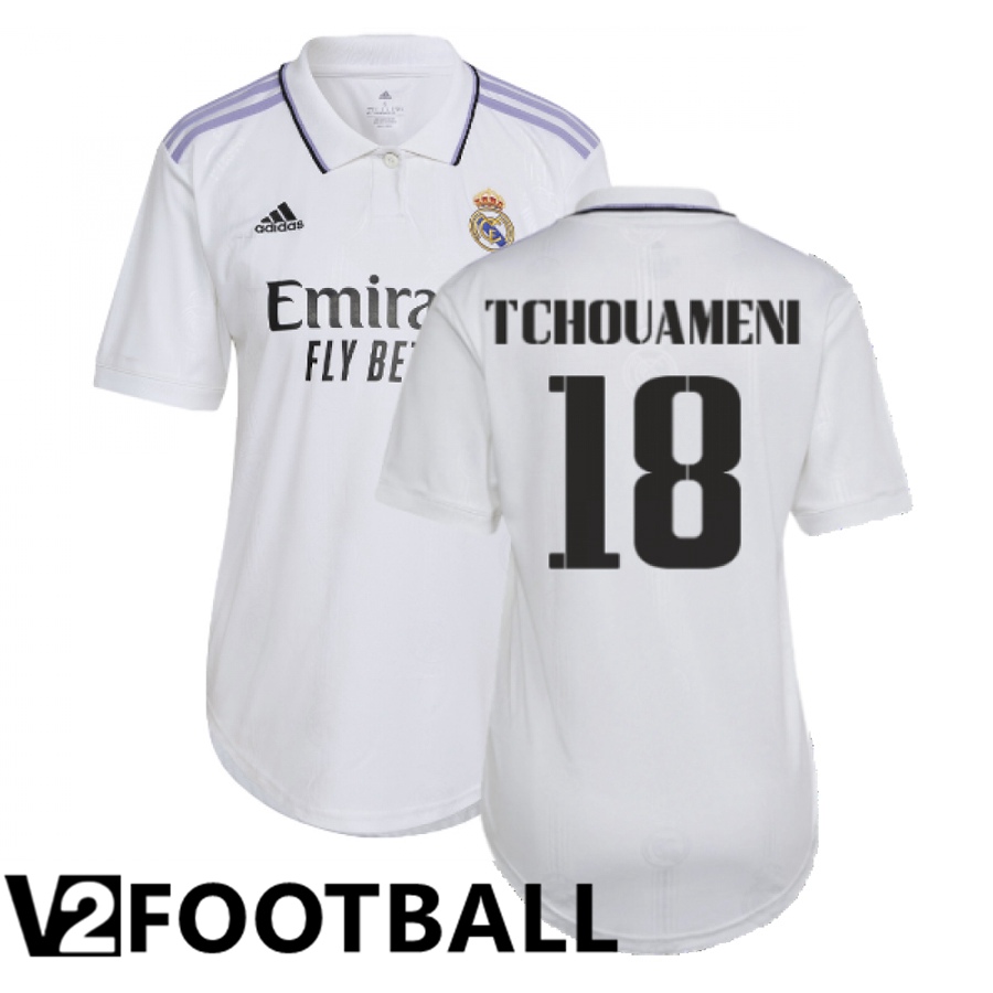 Real Madrid (Tchouameni 18) Womens Home Shirts 2022/2023