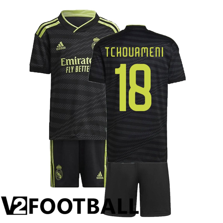 Real Madrid (Tchouameni 18) Kids Third Shirts 2022/2023