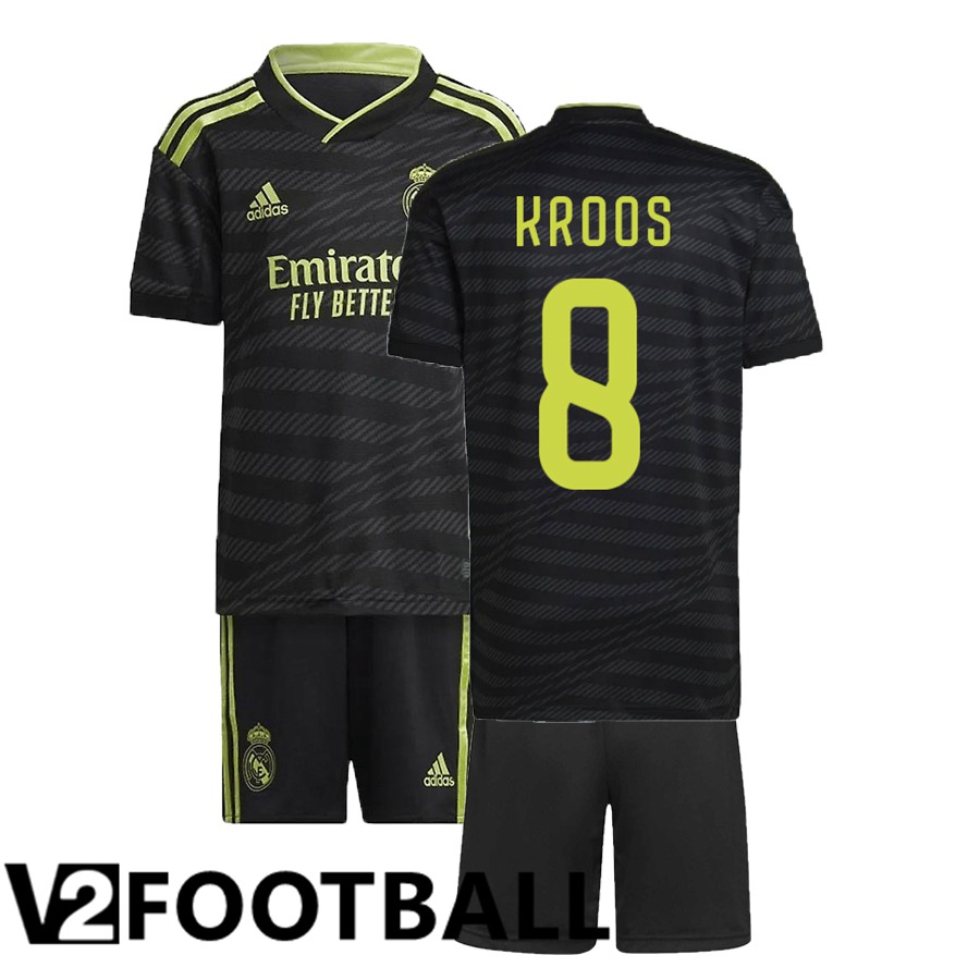 Real Madrid (Kroos 8) Kids Third Shirts 2022/2023
