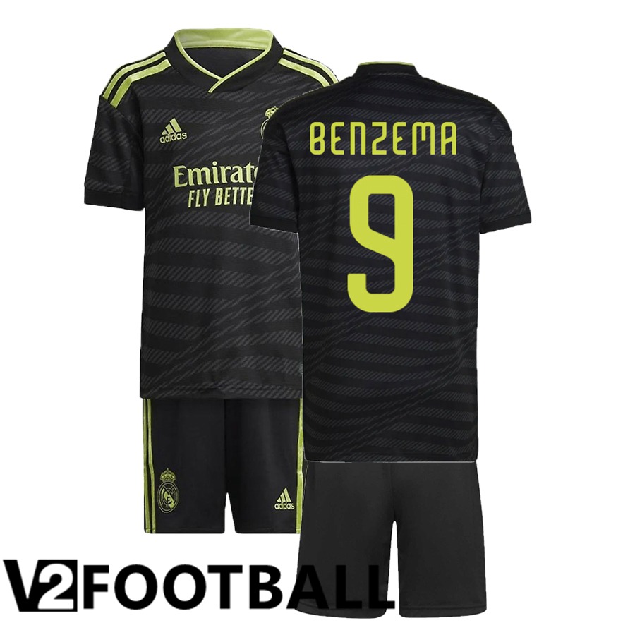 Real Madrid (Benzema 9) Kids Third Shirts 2022/2023