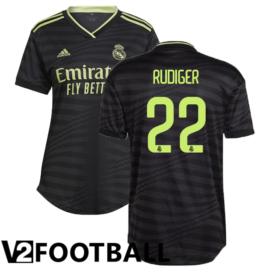 Real Madrid (Rudiger 22) Womens Third Shirts 2022/2023