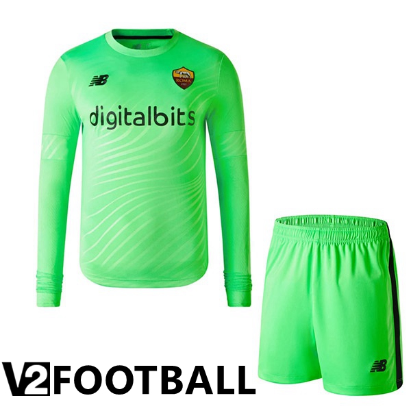 AS Monaco Kids Shirts Goalkeeper Long Sleeve Green 2022/2023