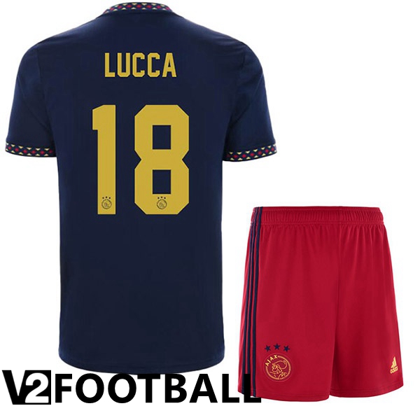 AFC Ajax (Lucca 18) Kids Away Shirts Black 2022/2023