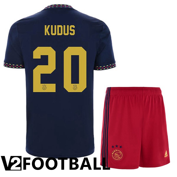AFC Ajax (Kudus 20) Kids Away Shirts Black 2022/2023