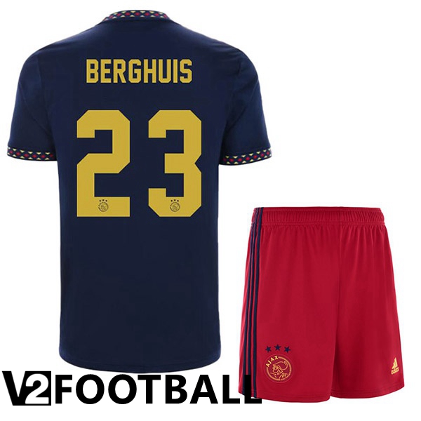AFC Ajax (Berghuis 23) Kids Away Shirts Black 2022/2023