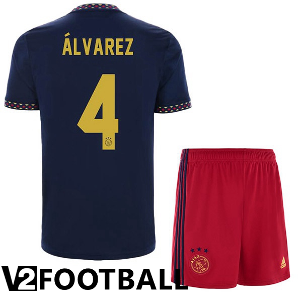 AFC Ajax (Álvarez 4) Kids Away Shirts Black 2022/2023