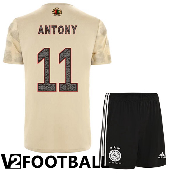 AFC Ajax (Antony 11) Kids Third Shirts Brown 2022/2023