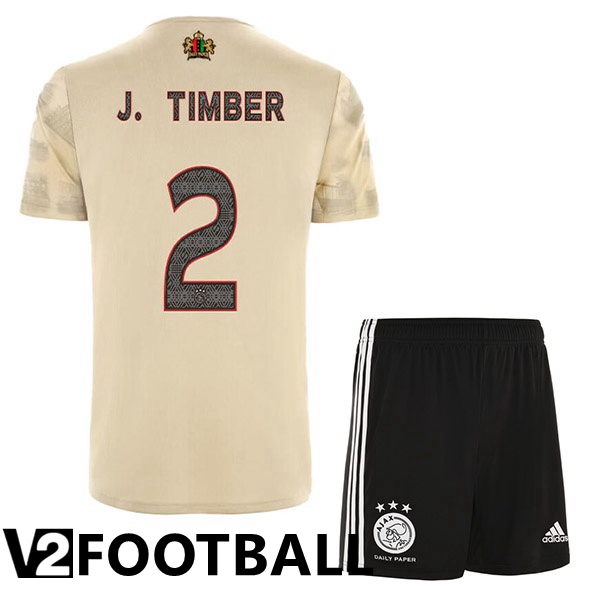 AFC Ajax (J. Timber 2) Kids Third Shirts Brown 2022/2023