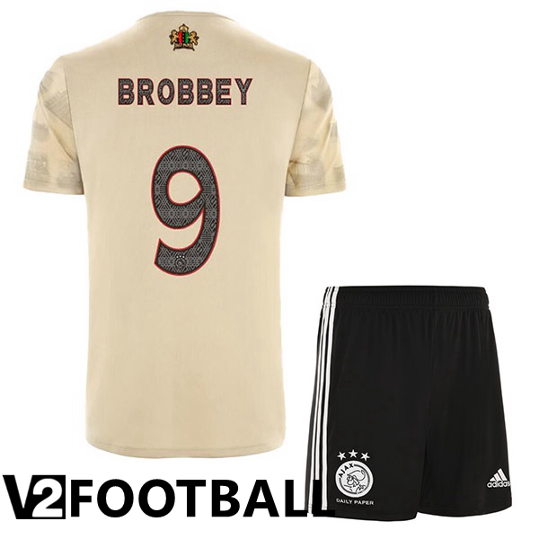AFC Ajax (Brobbey 9) Kids Third Shirts Brown 2022/2023