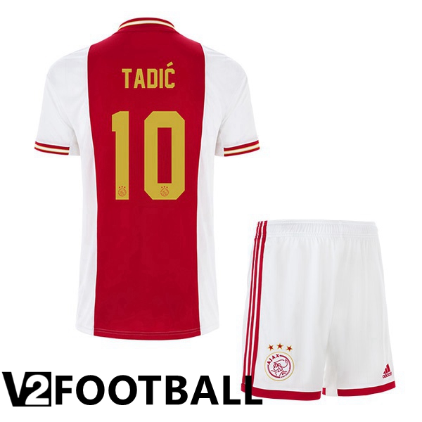 AFC Ajax (Tadić 10) Kids Home Shirts White Red 2022 2023