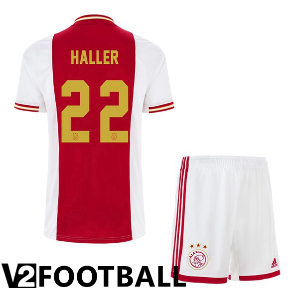 AFC Ajax (Haller 22) Kids Home Shirts White Red 2022 2023