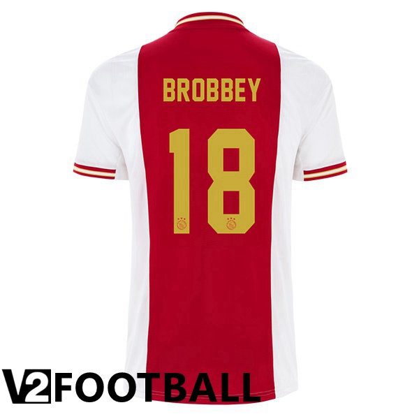 AFC Ajax (Brobbey 18) Home Shirts White Red 2022 2023