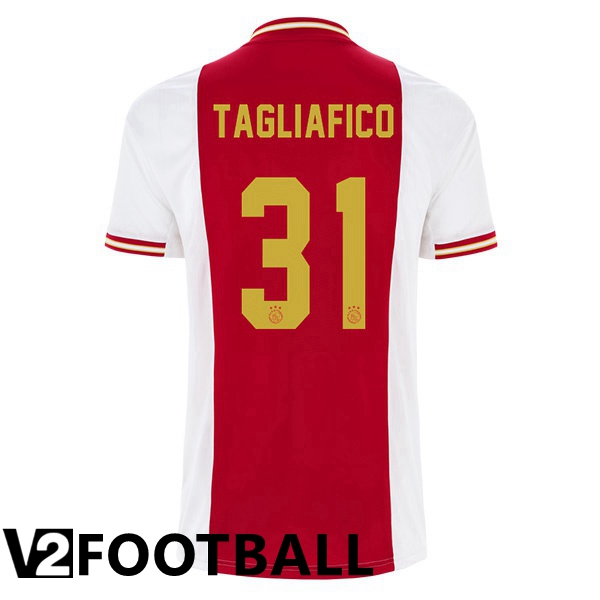 AFC Ajax (Tagliafico 31) Home Shirts White Red 2022 2023