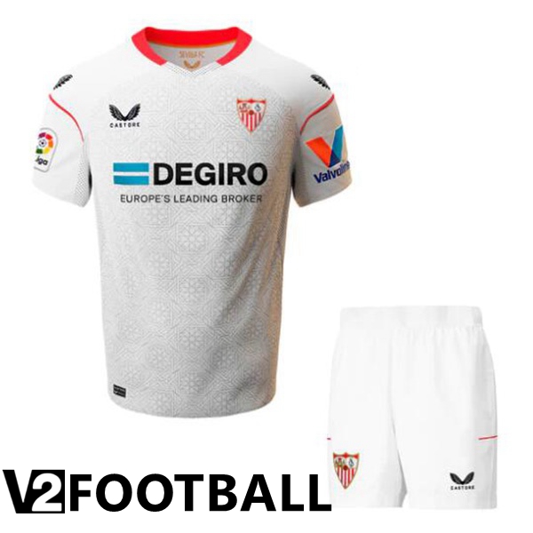 Sevilla FC Kids Home Shirts White 2022 2023
