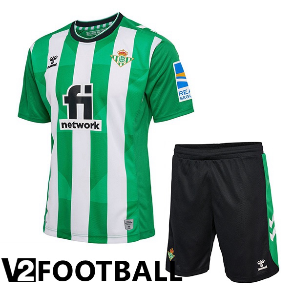 Real Betis Kids Home Shirts Green White 2022 2023