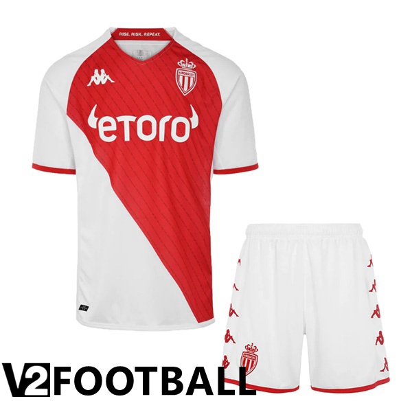 AS Monaco Kids Home Shirts Red White 2022/2023