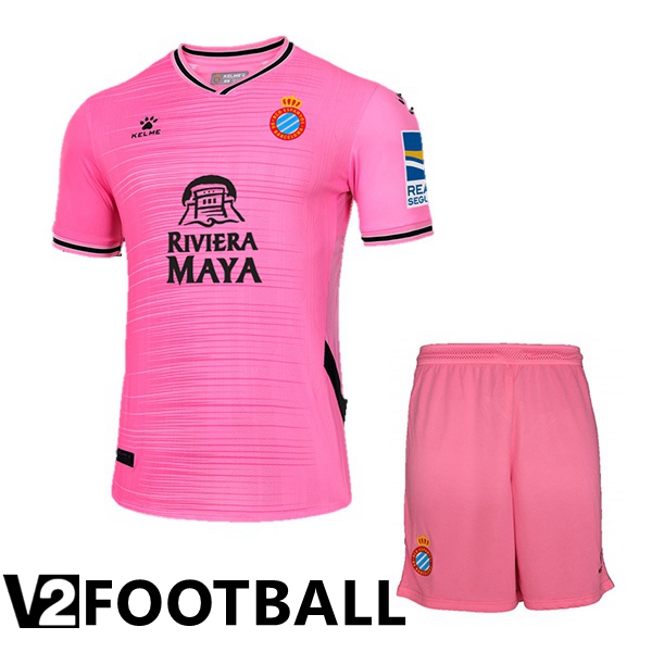 FC RCD Espanyol Kids Away Shirts Pink 2022 2023