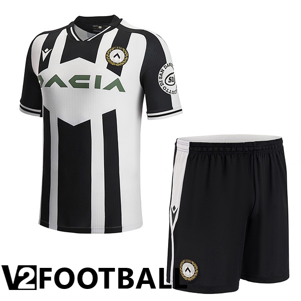 Udinese Calcio Kids Home Shirts Black White 2022/2023