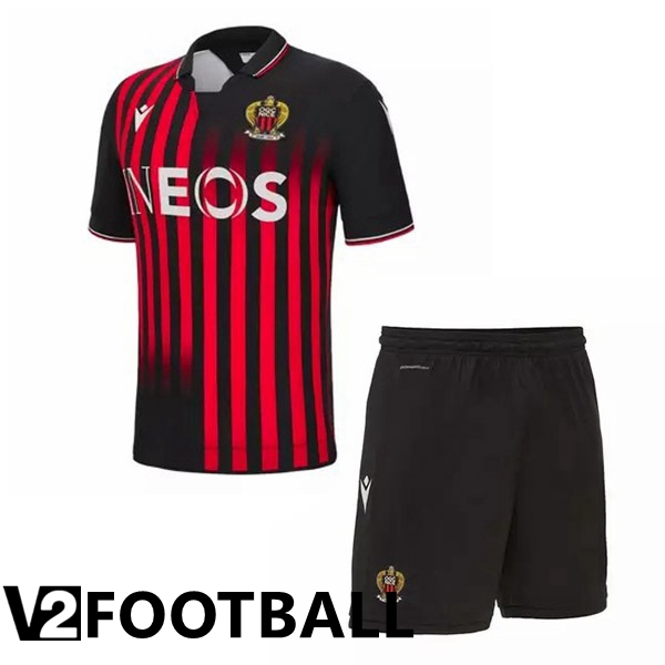 OGC Nice Kids Home Shirts Red Black 2022/2023