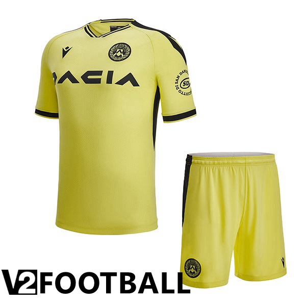 Udinese Calcio Kids Away Shirts Black Yellow 2022/2023