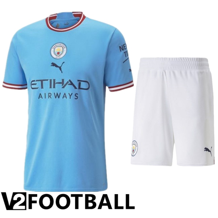 Manchester City Home Shirts + Shorts 2022/2023