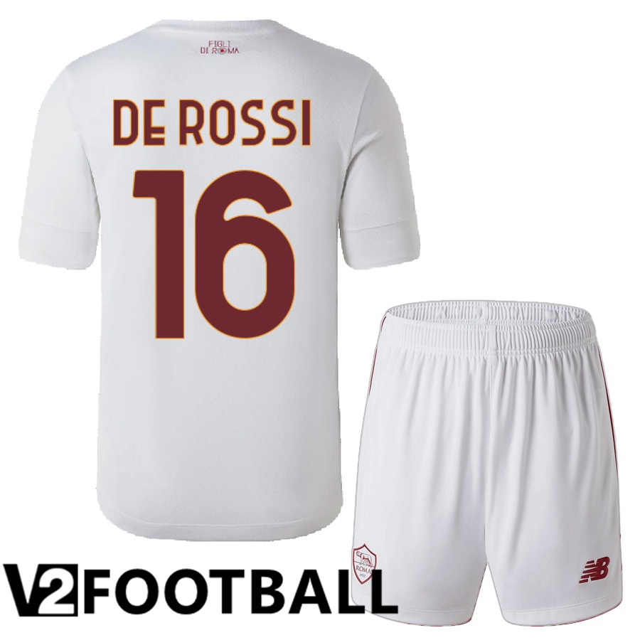 AS Roma (De Rossi 16) Kids Away Shirts 2022/2023