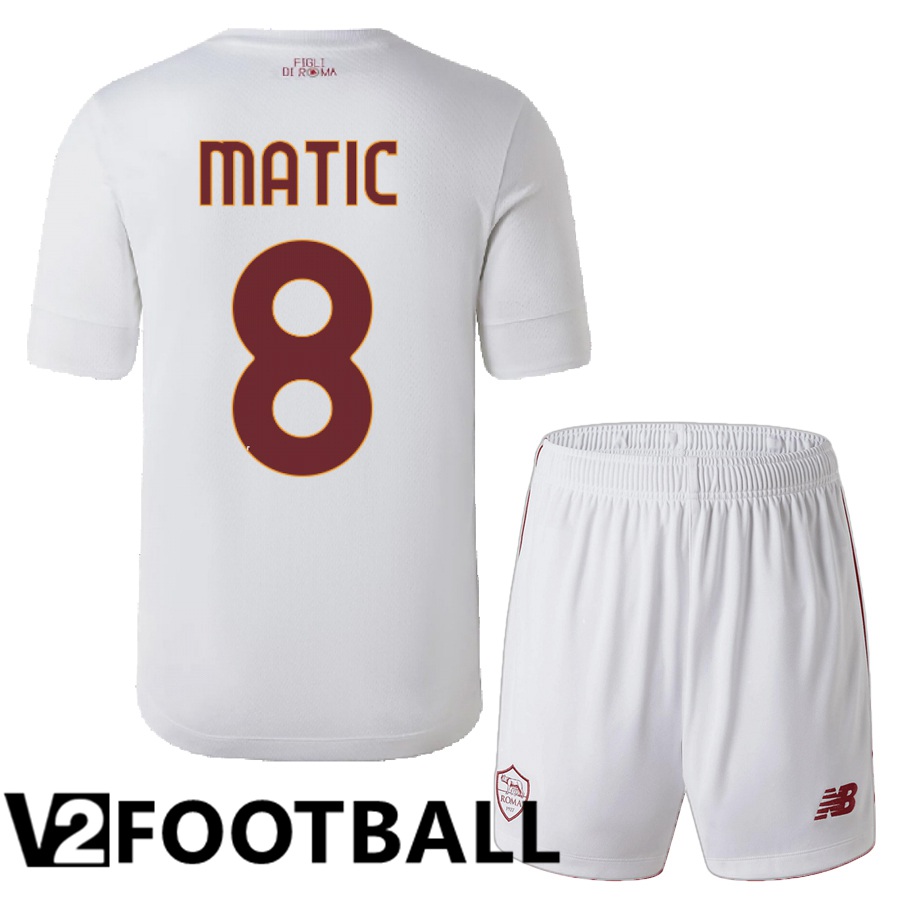 AS Roma (Matic 8) Kids Away Shirts 2022/2023