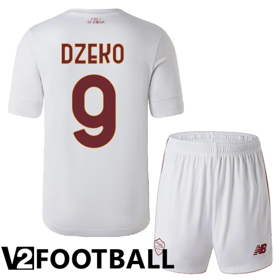AS Roma (Dzeko 9) Kids Away Shirts 2022/2023