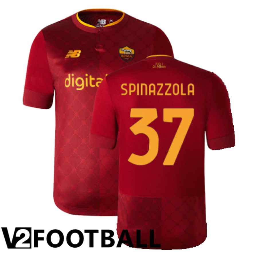 AS Roma (Spinazzola 37) Home Shirts 2022/2023