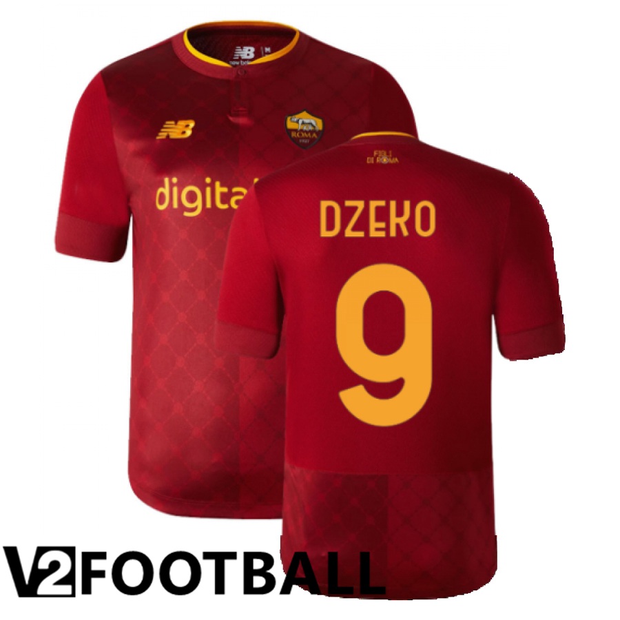 AS Roma (Dzeko 9) Home Shirts 2022/2023