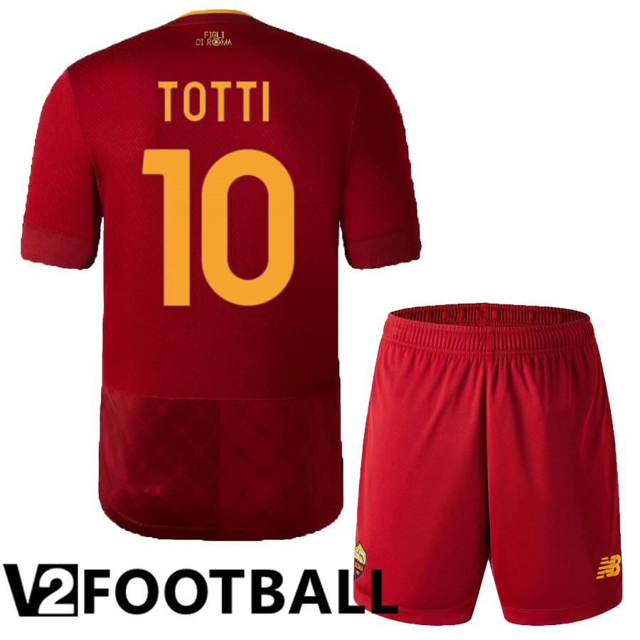 AS Roma (Totti 10) Kids Home Shirts 2022/2023