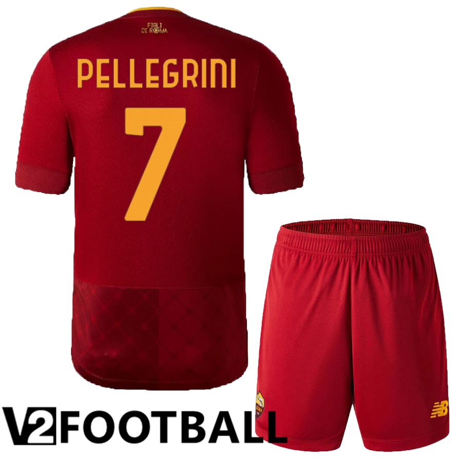 AS Roma (Pellegrini 7) Kids Home Shirts 2022/2023