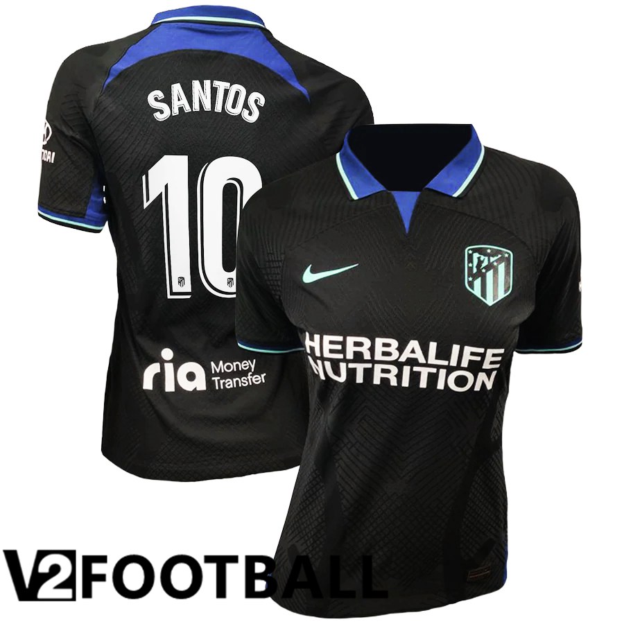 Atletico Madrid (Santos 10) Womens Away Shirts 2022/2023