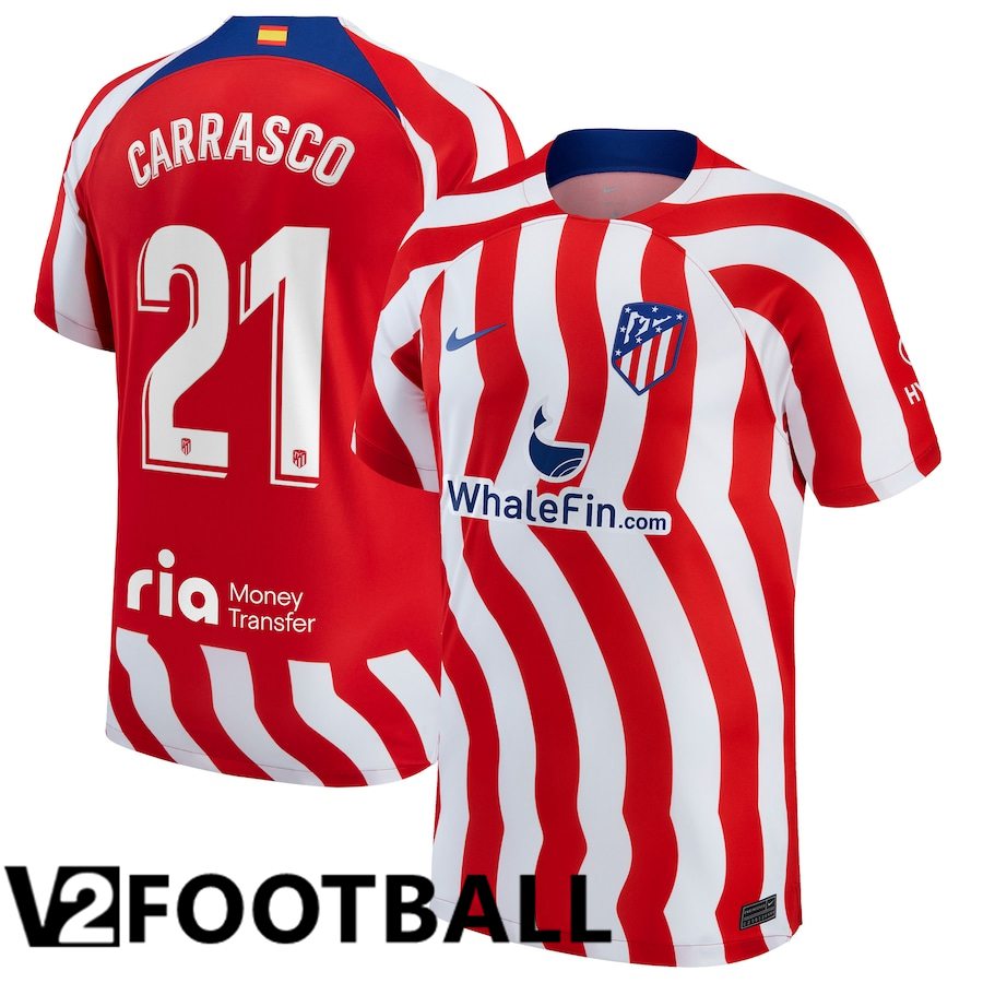 Atletico Madrid (Carrasco 21) Home Shirts 2022/2023