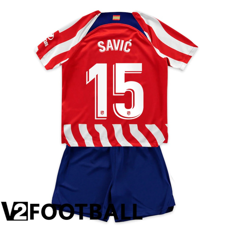Atletico Madrid (Savić 15) Kids Home Shirts 2022/2023