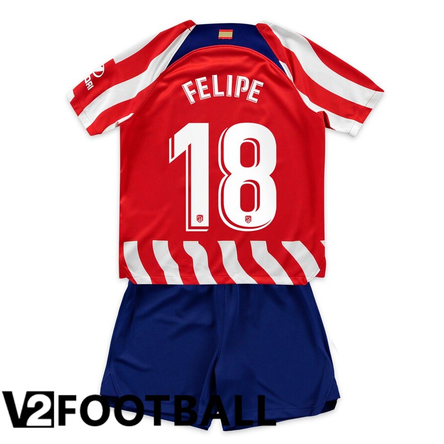 Atletico Madrid (Felipe 18) Kids Home Shirts 2022/2023