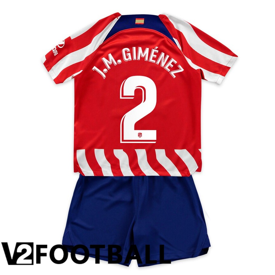 Atletico Madrid (J.M.Giménez 2) Kids Home Shirts 2022/2023