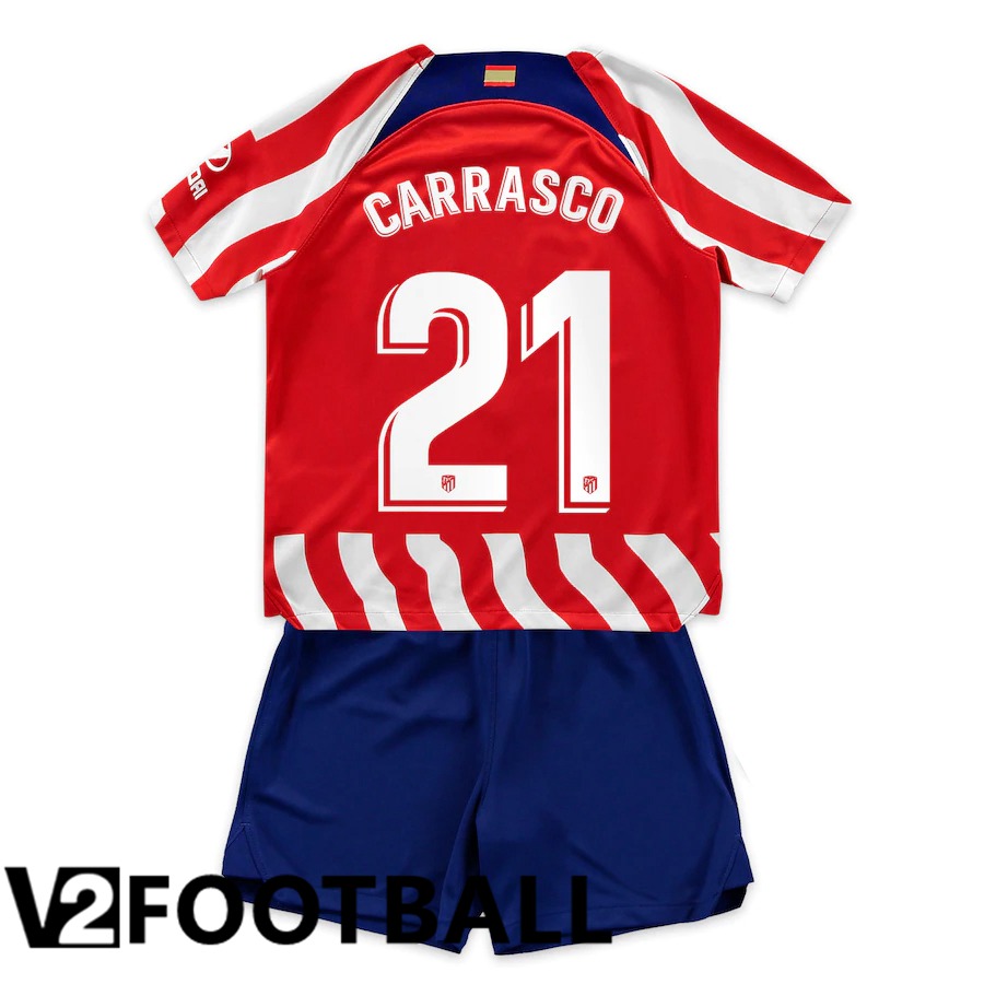 Atletico Madrid (Carrasco 21) Kids Home Shirts 2022/2023