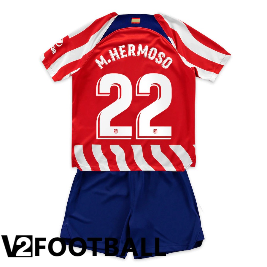Atletico Madrid (M.Hermoso 22) Kids Home Shirts 2022/2023