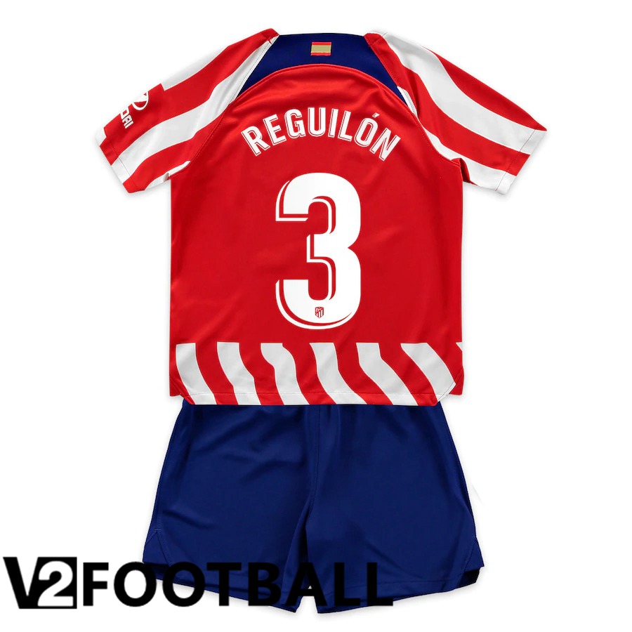 Atletico Madrid (Reguilón 3) Kids Home Shirts 2022/2023