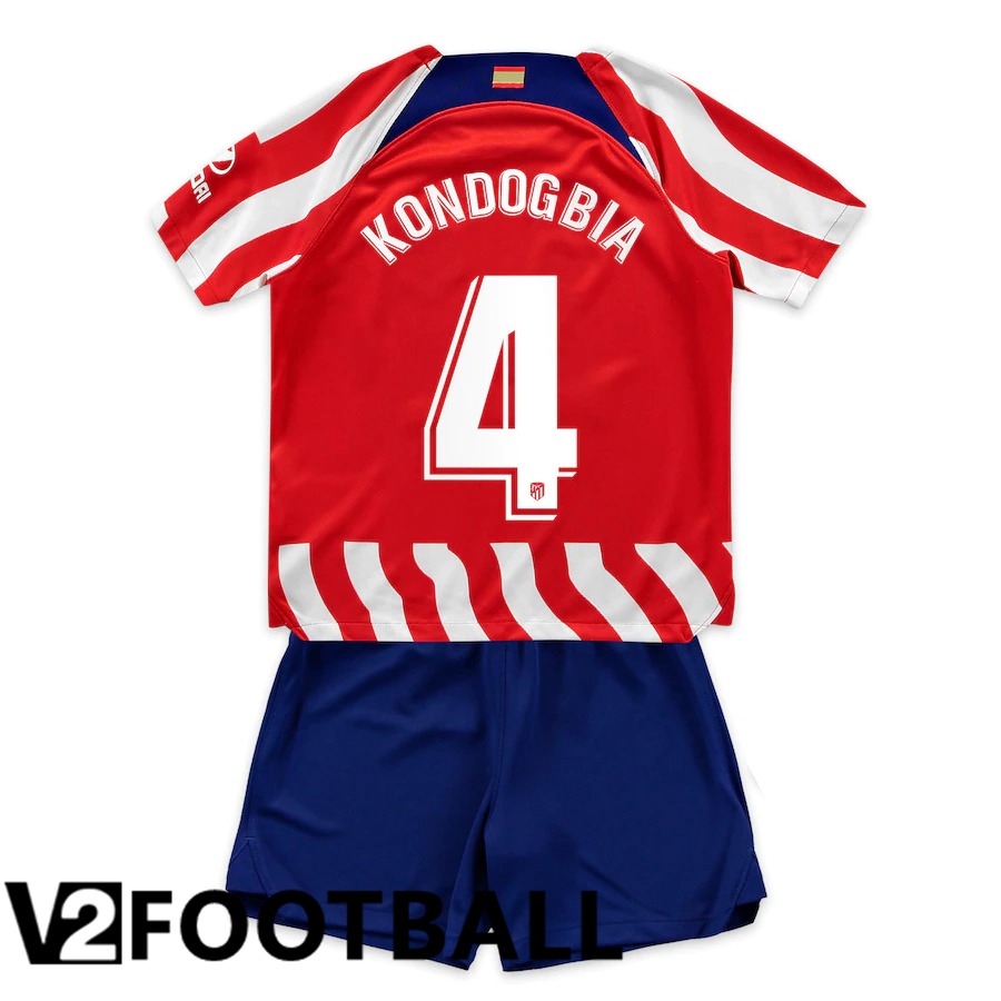 Atletico Madrid (Kondogbia 4) Kids Home Shirts 2022/2023