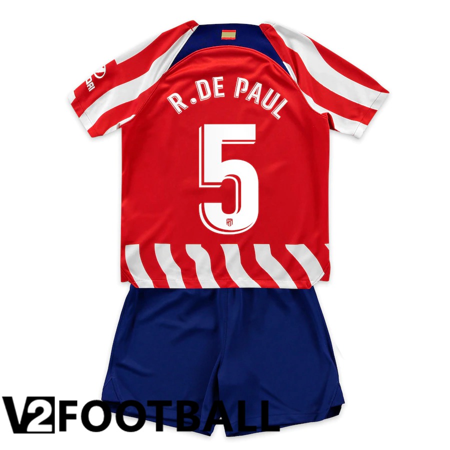 Atletico Madrid (R.De Paul 5) Kids Home Shirts 2022/2023